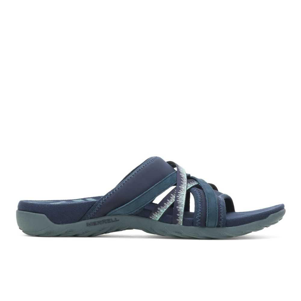 Women's Merrell Terran 3 Cush Slide Wide Width Sandals Navy | Israel-860913