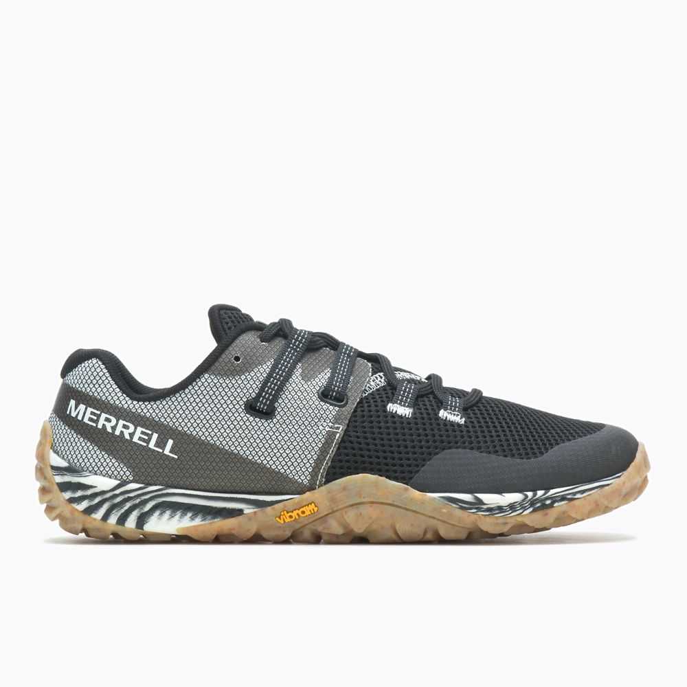 Women's Merrell Trail Glove 6 Trail Running Shoes Black/White | Israel-3482170