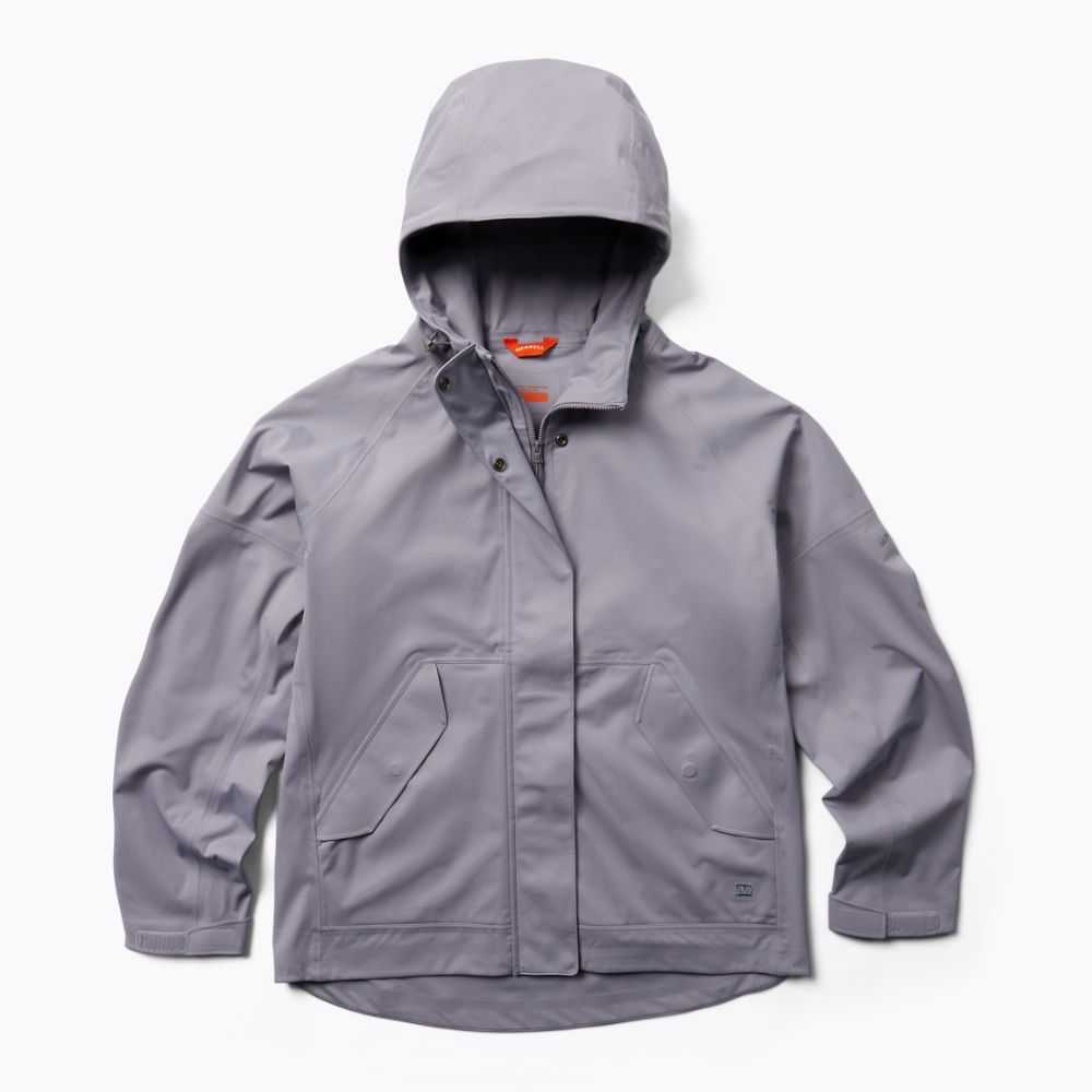 Women's Merrell Whisper Rain Jackets Silver | Israel-0982367