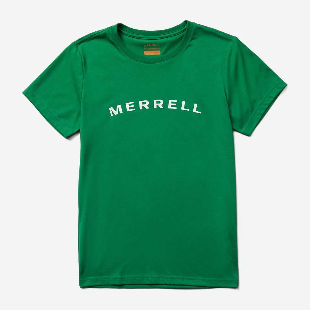 Women's Merrell Wordmark T Shirts Green | Israel-982301