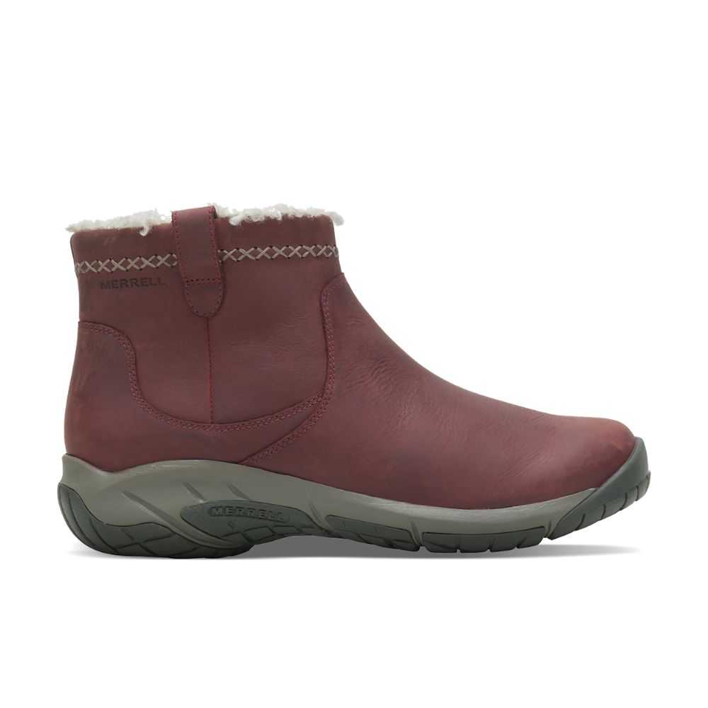 Women's Merrell encore 4 bluff zip Winter Boots Burgundy | Israel-312760